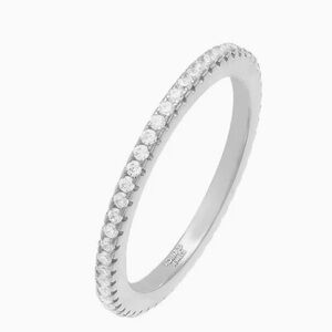 Adina Eden Micro Pavé Sterling Silver Eternity Band NWT